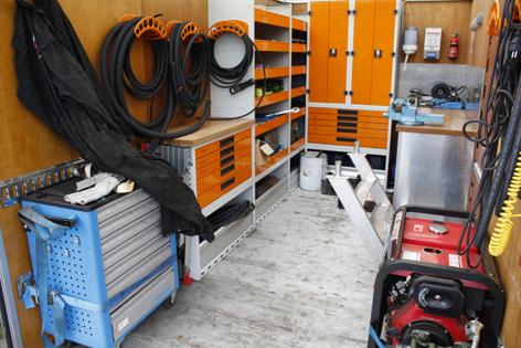 inrichting hydrauliek mobiel service wagen